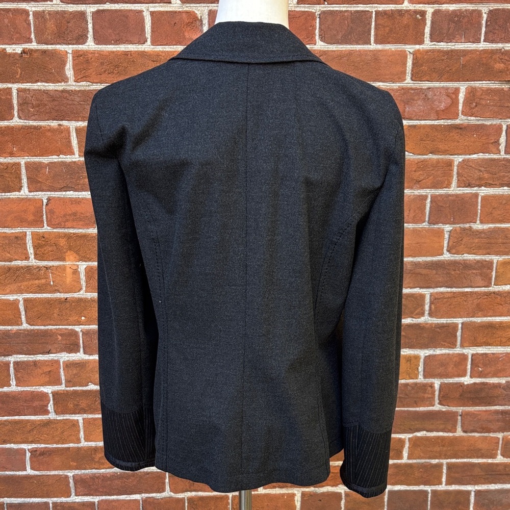 Indies Blazer Charcoal Pinstripe Details - Picture 7 of 9